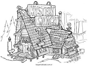 Gravity Falls boyama sayfası – keyifli zaman, renkli çizimler