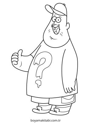 Gravity Falls boyama sayfası – çocuk aktivitesi, PDF indir