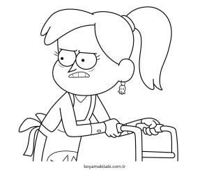 Gravity Falls boyama sayfası – eğlenceli etkinlik, el becerilerini geliştirir