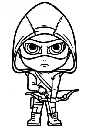 Green Arrow boyama sayfası,  coloring page, Chibi Green Arrow, 