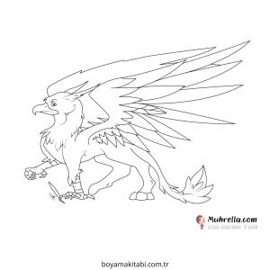 Griffin boyama sayfası – el becerilerini geliştirir, boyama çalışması