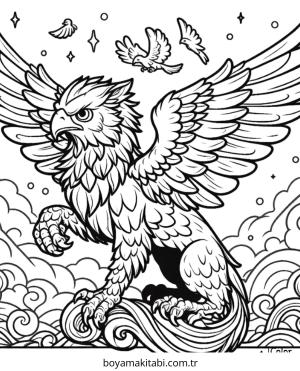 Griffin boyama sayfası – çizgi film temalı, basit çizim