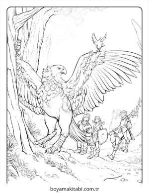 Griffin boyama sayfası – okul öncesi, evde etkinlik