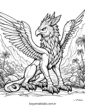 Griffin boyama sayfası – evde etkinlik, ücretsiz yazdır