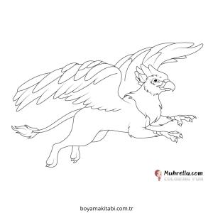 Griffin boyama sayfası – kolay boyama, eğitici aktivite
