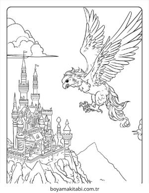 Griffin boyama sayfası – çocuklar için, çizgi film temalı