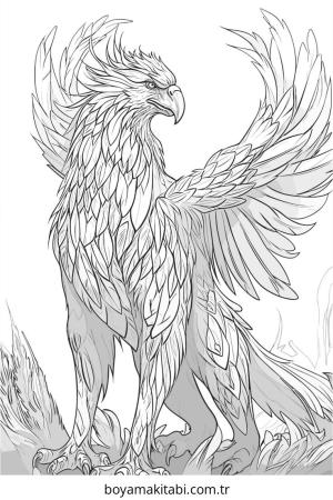 Griffin boyama sayfası – boyama çalışması, yaratıcılığı geliştirir