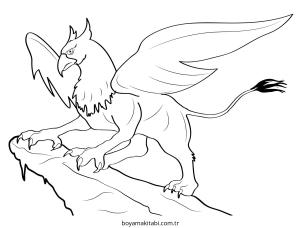 Griffin boyama sayfası – PDF indir, sevimli karakter