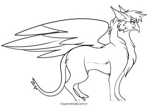 Griffin boyama sayfası – el becerilerini geliştirir, boyama çalışması