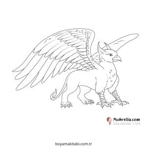 Griffin boyama sayfası – eğlenceli etkinlik, el becerilerini geliştirir