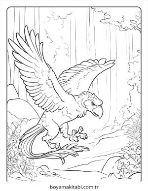 Griffin boyama sayfası – sevimli karakter, sanatsal çalışma