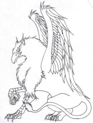 Grifon boyama sayfası,  coloring page, Griffin Anahattı, 