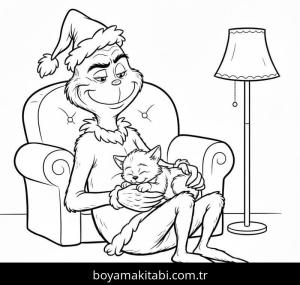 Grinç boyama sayfası – PDF indir, sevimli karakter