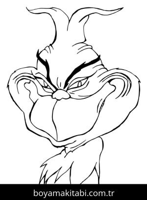 Grinç boyama sayfası – kolay boyama, eğitici aktivite