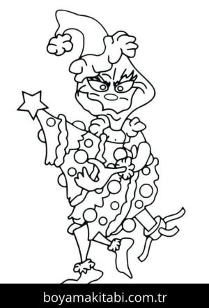 Grinç boyama sayfası – sevimli karakter, sanatsal çalışma
