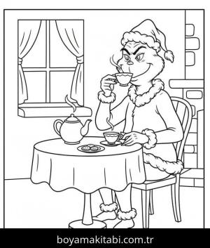 Grinç boyama sayfası – eğlenceli etkinlik, el becerilerini geliştirir