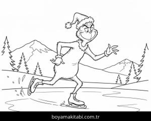 Grinç boyama sayfası – renkli çizimler, okul öncesi