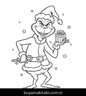 Grinç boyama sayfası – evde etkinlik, ücretsiz yazdır