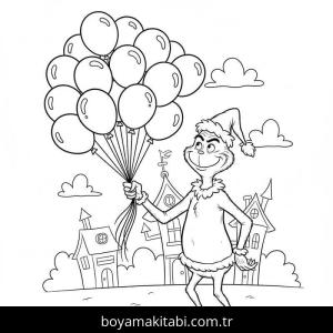 Grinç boyama sayfası – eğlenceli etkinlik, el becerilerini geliştirir