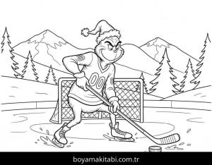 Grinç boyama sayfası – çocuk aktivitesi, PDF indir