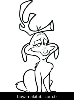 Grinç boyama sayfası – basit çizim, kolay boyama