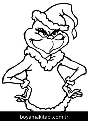 Grinç boyama sayfası – kolay boyama, eğitici aktivite