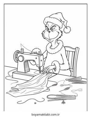 Grinch boyama sayfası – basit çizim, kolay boyama