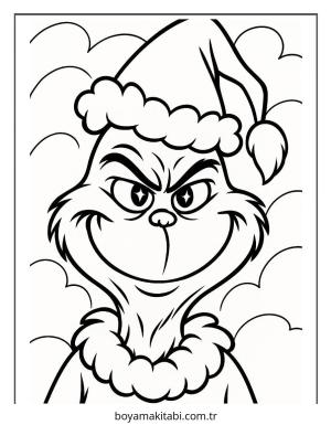 Grinch boyama sayfası – çocuk aktivitesi, PDF indir