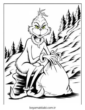 Grinch boyama sayfası – boyama etkinliği, çocuk aktivitesi