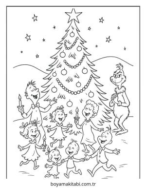 Grinch boyama sayfası – eğitici aktivite, yaratıcılık