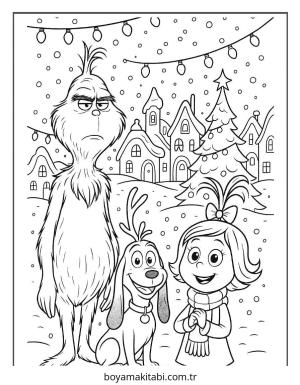 Grinch boyama sayfası – sanatsal çalışma, çocuklar için
