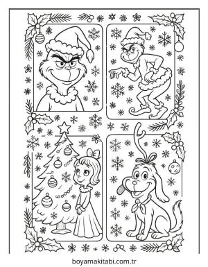 Grinch boyama sayfası – eğitici aktivite, yaratıcılık