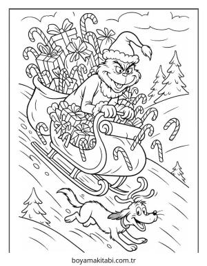 Grinch boyama sayfası – çizgi film temalı, basit çizim