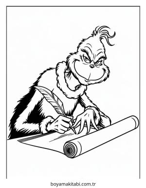 Grinch boyama sayfası – el becerilerini geliştirir, boyama çalışması