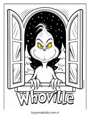 Grinch boyama sayfası – renkli çizimler, okul öncesi