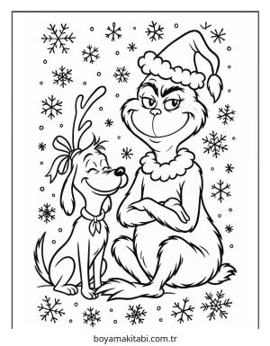 Grinch boyama sayfası – çocuk aktivitesi, PDF indir