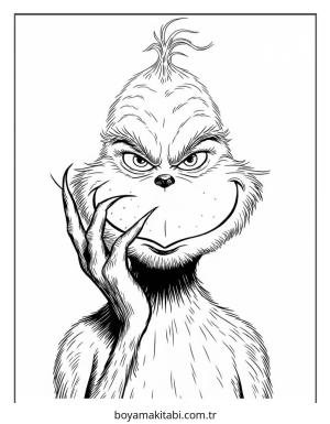 Grinch boyama sayfası – çocuklar için, çizgi film temalı