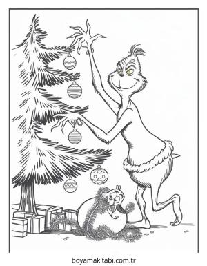 Grinch boyama sayfası – renkli çizimler, okul öncesi