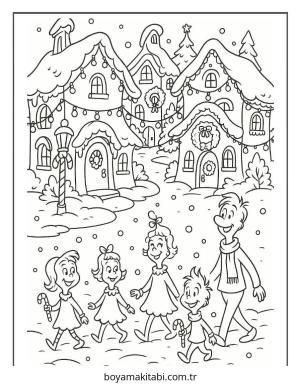 Grinch boyama sayfası – ücretsiz yazdır, boyama etkinliği