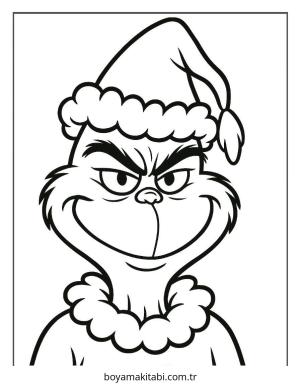 Grinch boyama sayfası – basit çizim, kolay boyama