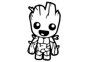 Groot boyama sayfası,  coloring page, Chibi Groot Komik, 