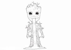 Groot boyama sayfası,  coloring page, Groot çizimi, 