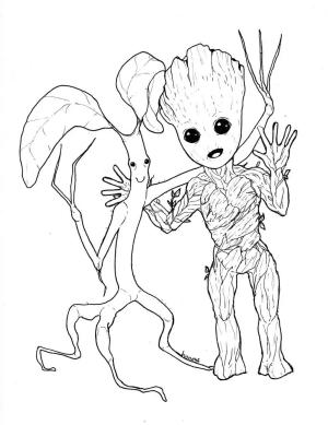 Groot boyama sayfası,  coloring page, Groot ve Arkadaş, 