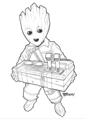 Groot boyama sayfası,  coloring page, Şirin Groot, 