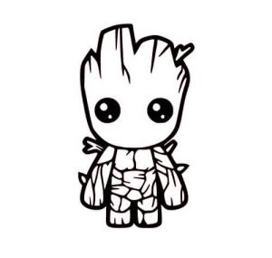 Groot boyama sayfası,  coloring page, Chibi Groot, 