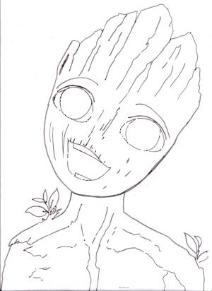 Groot boyama sayfası,  coloring page, Yüz Groot Çizimi, 