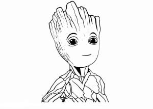 Groot boyama sayfası,  coloring page, Gülen Groot Yüzü, 