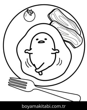 Gudetama boyama sayfası – eğitici aktivite, yaratıcılık