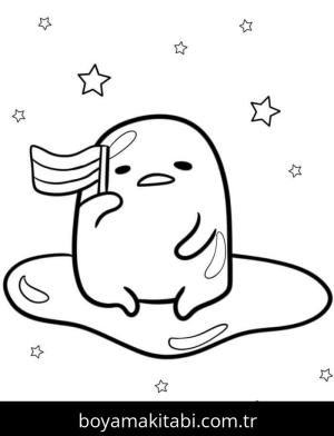 Gudetama boyama sayfası – boyama etkinliği, çocuk aktivitesi