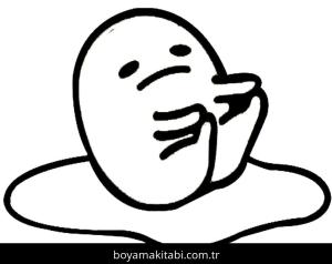 Gudetama boyama sayfası – okul öncesi, evde etkinlik